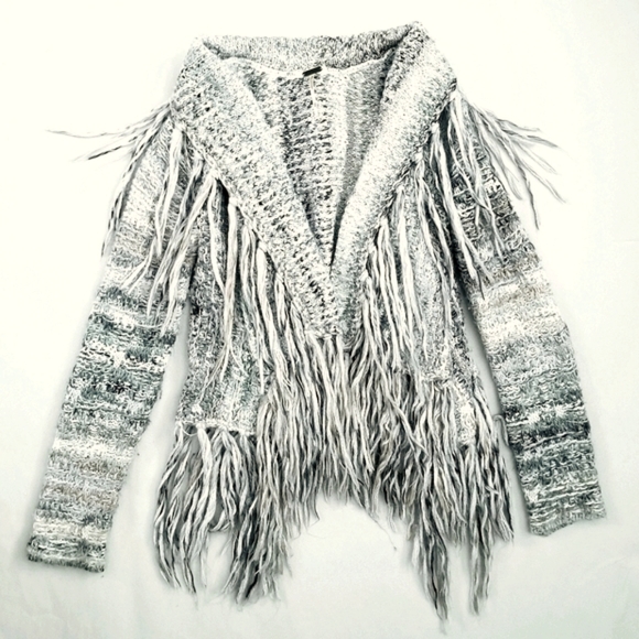 Free People Fringed Open Sweater Jacket - Picture 2 of 12